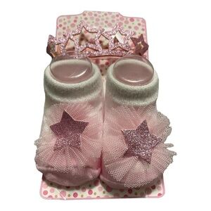 𝅺PRINCESS Sock and Pink Tiara Baby Set OS